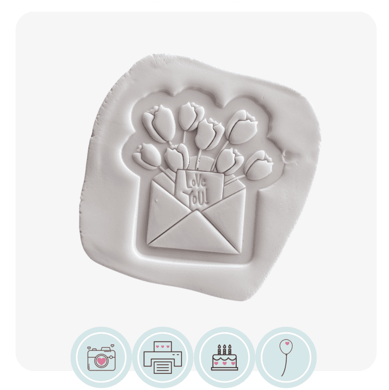 Floral Letter Envelope | Fondant Cookie Stamp Cutter Set - Image 2